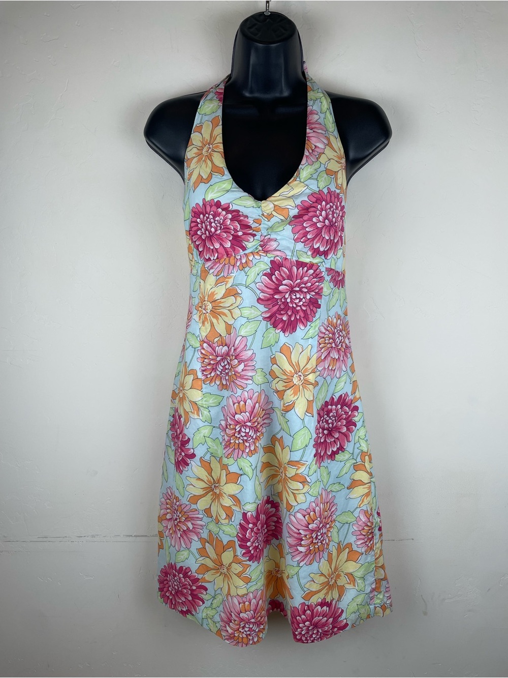 Tommy Hilfiger Floral Halter Sundress in Pink, Yellow & Mint